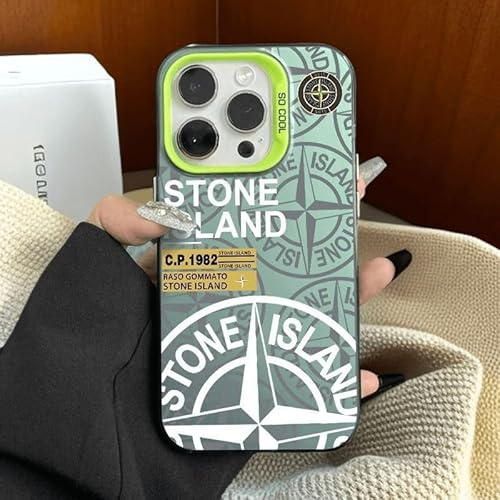 Générique Geeignet für: iPhone 16pro / 14/15/16promax13/12pro / 11 Stone Island Mobile Phone Case (Grün, iPhone 13)