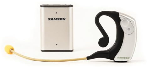 Samson Airline Micro Earset Wireless System SWAM2SES, K3 | Uhf Earset System, Omnidirectional Mic, Li-Ion, Rx ~6h, 300' Range, 3.5mm Out