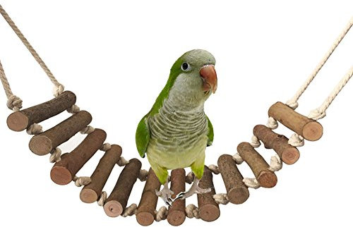 Kletter Holz Leiter Große Swing Vogel Spielzeug für Parrot Graupapageien Kakadu Ara Sittiche Nymphensittiche Sittiche Unzertrennliche Finch Hamster Ratten Rennmaus Käfig Sitzstang