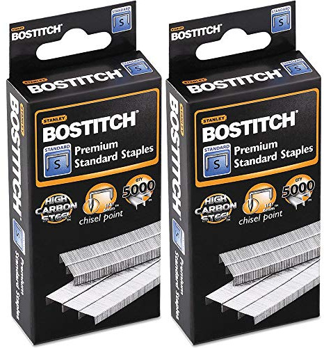 Bostitch Premium Standard Staples, Full-Strip, 0.25 Inch Leg, 5,000 per Box (SBS191/4CP)