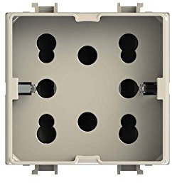 4Box 4B.A.H21 Presa Multistandard 1 Schuko o 2 Bipasso Compatibile con Bticino Matix Magic, 250 V, Avorio