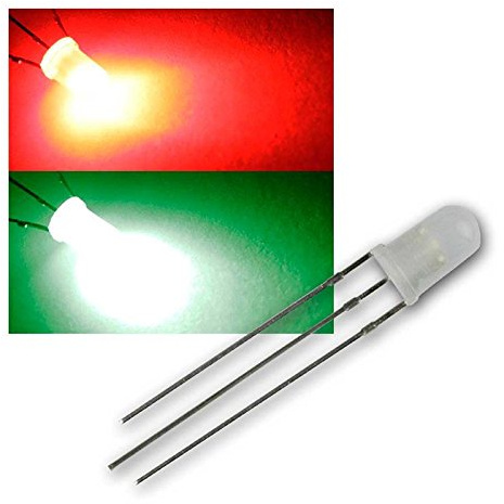 world-trading-net - 100 LED 5mm diffus Rot/Pur-Grün 2-farbig, 3-Pin, Leuchtdiode, bedrahtet, Diode leuchtend, als Bauteil