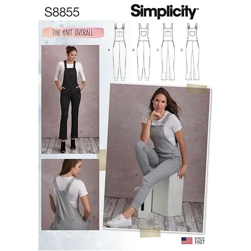 Simplicity Sewing Pattern 8855 Dungarees H5 (6-8-10-12-14)