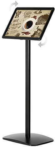 DISPLAY SALES - Panneau d'information noir DIN A4 (210 x 297 mm) | Présentoir sur pied design de haute qualité (1 m de haut) | Pied en aluminium | Butoir de trottoir extérieur