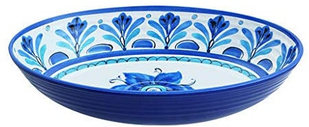 Zani Serafino Risottiera Havana Blu, 100% Melamina, Lavabile in Lavastoviglie, cm. 33x22, Floreale