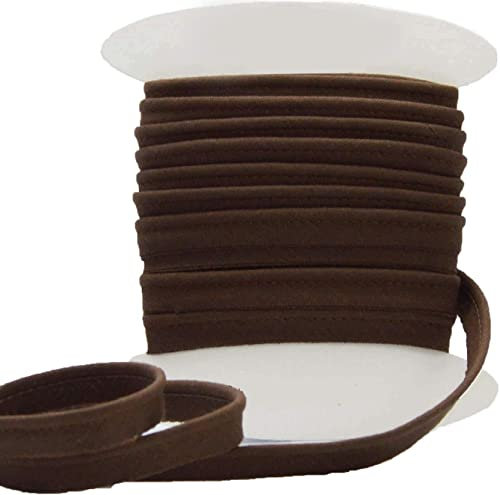 designers-factory Paspelband Baumwolle - Einfach zu nähen und ideal zum Veredeln Ihrer Kreationen. (Um 5 Meter, Braun)