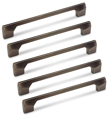 10 Stück Möbelgriffe SW70 BA 160 mm Edelstahloptik dunkel Bügelgriffe Länge 188 mm von JUNKER Design