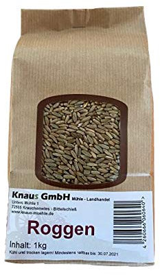 Roggen 1kg Roggenkörner ganzes Korn Getreide Backen Brot Vollkorn
