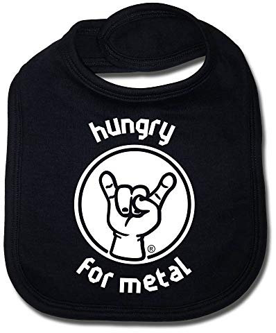 hungry for metal - Baby Lätzchen, schwarz, Größe one size (0-2 Jahre), 100% Statement von Metal Kids
