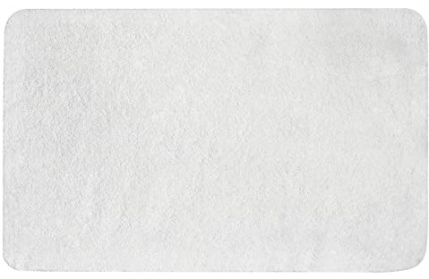 MIULEE Badezimmerteppich Teppich Badematte rutschfest Waschbar Badteppich Bettvorleger Badvorleger Saugfähige Duschvorleger Fussmatte für Wohnzimmer Schlafzimmer Badezimmer 40x60 cm Weiß