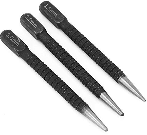 Kuuleyn Center Punch, Starrett, 3 Pcs Punch Wood Marking Tool Center Punch Combination Marker for Drilling Positioning