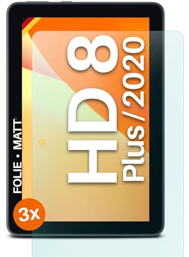 moex® FlexProtect Schutzfolie matt kompatibel mit Fire HD 8 (2020) / HD 8 Plus Folie gegen Reflexionen, Anti Reflex Displayschutz, matte Displayfolie, robust und Kratzfest – 3 Stück