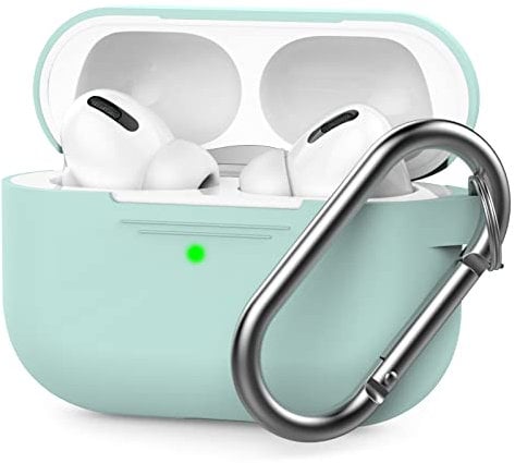 AHASTYLE Silikon Hülle für Airpods Pro Schutzhülle und Haut Case für AirPods Pro 1st/2nd Generation [Front-LED Sichtbar] [Kabelloses Laden] Kompatibel mit Airpods Pro 2019