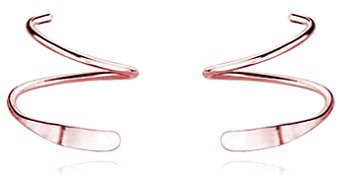 Reffeer Minimalistische Crawler-Ohrringe aus 925er-Sterlingsilber, Wickel-Manschettenohrringe für Damen und Teenager (C-Rose Gold Plated)