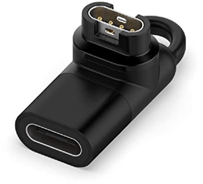 Adaptateur 90° Type-C USB C vers connecteur 4 broches compatible avec Garmin Approach S60/Forerunner 945/935 Micro USB/USB C femelle vers 4 broches pour montre 45/45S/245/245M/935