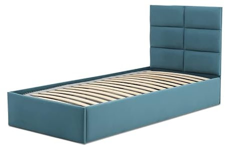 Polsterbett Tores 90x200 mit Bettkasten! Einzelbett mit Lattenrost! Best Stauraumbett! (Trinity 13)