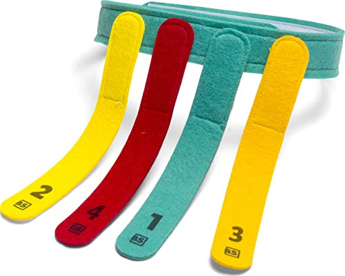 BS Toys Catch&Snatch - Aktives und lustiges Outdoor-Spiel für strategisches Denken - Inklusive 4 Gürtel und 16 Schwänze - Ideal für Strand und Parkspaß - Ab 5 Jahren