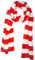 VIVIAN & VINCENT Herbst Winter Ultra Soft Knit Gestreifter Schal für Damen Herren Jungen Mädchen, Rot und weiß, Einheitsgröße