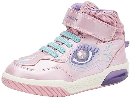Geox J Inek Girl, Scarpe da Ginnastica, Rosa Lilla, 35 EU