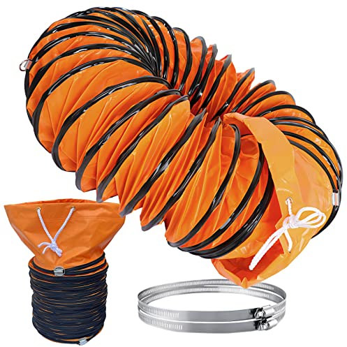 Flexible Duct PVC Ducts Hosing 12 18 24 Air Ventilator With Hose Clamp, Long 16.5 Foot 33 Foot Ventilation Air Hose Easy To Stretch Spiral Steel Wire Outer Ring For Blower Fan Ventilator ( Size : 3