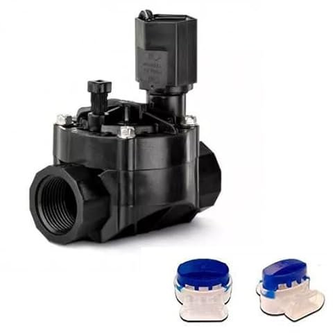 Elettrovalvola di irrigazione 100-HV Rain Bird 1 24V per programmatori elettrici + 2 connettori stagni per isolare i collegamenti