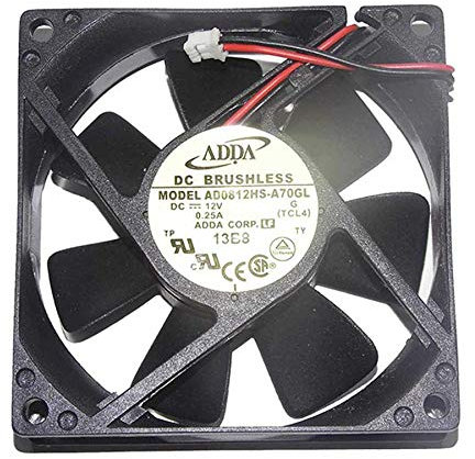 Cooler Fan AD0812HS-A70GL 12V DC, Brushless High Speed Fan for 80mm x 80 mm x 25 mm