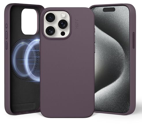 MOFT Magnetische Hülle für iPhone 15 Pro Max Kompatibel mit MagSafe, MOVAS Vegane Lederhülle, Weiches Berührungsgefühl, Farbbeständigkeit, Kratz- & Schmutzabweisend, Leicht zu Reinigen, BlackBerry