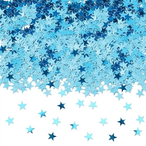 GoldRock Glitzer Streudeko Sterne Blau,Glitzersterne Konfetti Weihnachten,500 Stk Streusterne,Streudeko Weihnachten Silvester,Stern Konfetti,Weihnachtskonfetti Stern Deko,Tischdeko Geburtstag Hochzeit