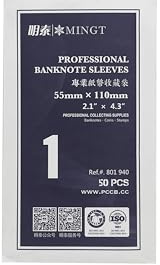 PCCB MINGT 50 Stück Größe 1 Professionelle Banknoten-Schutzhüllen aus Kunststoff, Papiergeld, OPP-Schutzhüllen, Taschen für Münzsammelbedarf