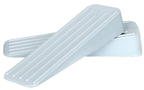 Mario10 Topes de puerta de goma antideslizantes para interiores y exteriores, para piso, cuñas de goma multisuperficie, soportes de puerta resistentes para permanecer abiertos, paquete de 2 (gris)