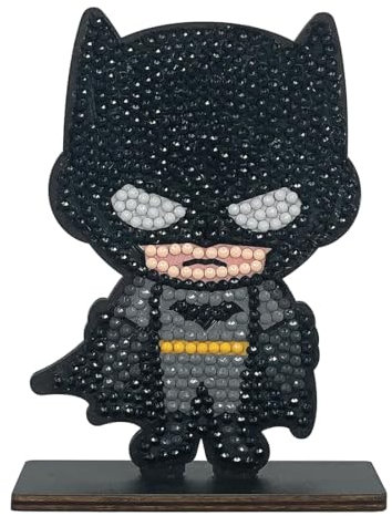 CRYSTAL ART - Set mit Diamantfigur – Manuelle Kreativität, spielerisch – Erwachsene und Kinder – glitzernde Dekoration in verschiedenen Farben – DC Comics – Batman