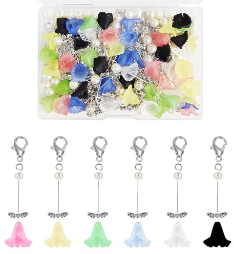 50 Stück Schutzengel Anhänger Set - Engel Basteln für Erwachsene - Schlüsselanhänger Charms für DIY Hochzeit Taufe Schmuck (6 Farben)