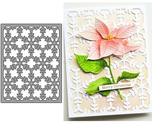Schneeflocken-Hintergrund-Stanzschablone für Kartenherstellung, quadratische Metall-Stanzformen für Papier-Scrapbooking, DIY-Schablonen für Album, Party, Hochzeit, Festivaldekoration