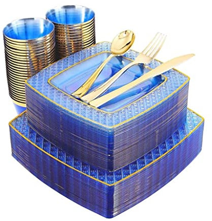 CRBUDY Vajilla de Fiesta de 150 Piezas, Color Transparente, Plato Phnom Penh, Cuchara de Vino, Juego de Cubiertos (Color: C, tamaño: como se Muestra) (A como se Muestra) (A como se muestr