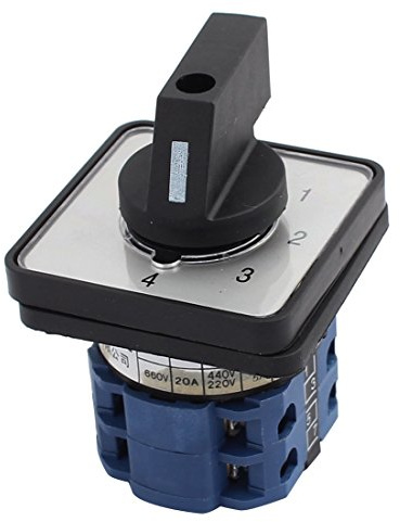 CekoCk Drehschalter, Wechselschalter, SZW26-20/2 0-4 8-Terminal 5 Positionen Dreh-Kombinationsschalter 660 V 20 A Schalter