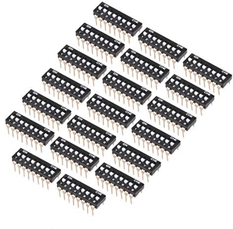 20 Pcs Noir DIP Switch 1-8 Positions 2.54mm Pas Pour Circuit Breadboards PCB xiaguolingsm