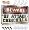Bar-Poster Beware Of Attack, Chinchilla-Blechschild für Heimdekoration, lustige Sogns, Größe: 30 x 40 cm