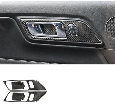 Verkleidung der Konsolenverkleidung Für Ford Für Mustang Für GT 2015 2016 2017-2021 Zubehör Styling Innenraum Auto Türgriff Rahmen Dekoration Aufkleber Zierabdeckung(A Set(Black))