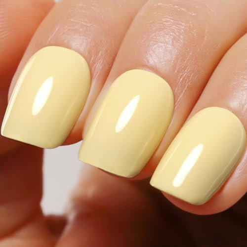 Ozzeal Pastell UV Nagellack, 15ML Hell Butter Gelb UV Gel Nagellack Soak Off Led Gel Nail Polish Frühling Sommer Starter Maniküre Salon DIY Gel Nagellack Zu Hause Für Mädchen