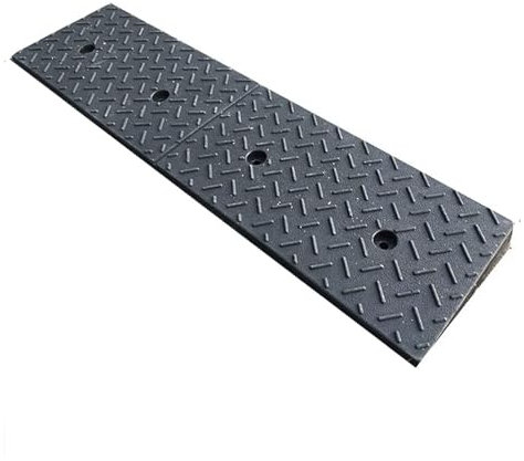 Schwellenrampe, Rollstuhlrampe, rutschfeste Schwellenrampe, Starke Tragfähigkeit, Rollerrampe für Auto, Fahrrad, Bordsteinrampen, Türöffnung, Handicap-Rampen, rutschfest (einfarbig, 98 x 25 x 4 cm)
