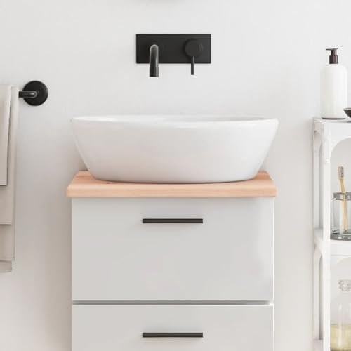 Brokky Bathroom CounterT O P 40x50x2 cm Untreated Solid Wood-Wooden Large Kitchen Dining TableT O P WorkT O P DeskT O P CounterT O P Workstation