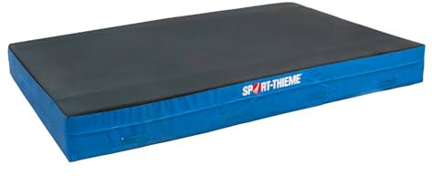 Sport-Thieme Weichbodenmatte Cloud-Serie | Spezialkern für extra Landesicherheit | 200x150x30 cm | Blau | Tragegriffe, genoppter Turnmattenstoff, Polyurethan-Schaumstoff