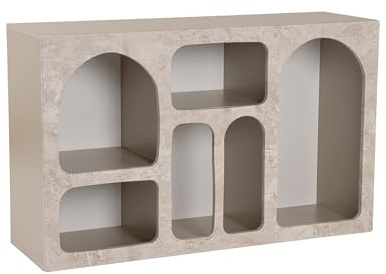 Hochwertiger Konsolentisch, Travertin-Marmor, Sandstone, 120 x 74 x 37 | 100% melaminbeschichtete Spanplatte, Türen: 100% MDF | perfekt für Homeoffice & Arbeitszimmer, Elegantes & funktionales Design