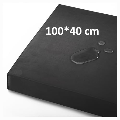 OutStep 100x40x5 cm Bankkissen für den Außenbereich, verstärkte, wasserdichte Sitzkissen, hochdichte Bankauflage mit Rutschfester Unterseite, Outdoor-Kissen für Schaukelmöbel (schwarz)