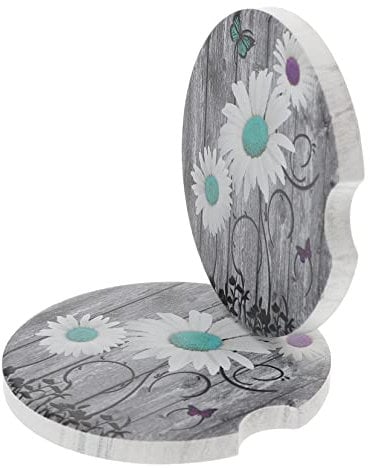 Cabilock 1 Juego Portavasos Coche Posavasos Estante De La Taza De Café Posavasos para Bebidas Absorbentes De Mármol para Coche Cerámica 2 Piezas