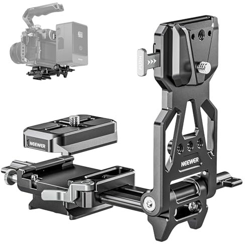 NEEWER Piastra per Batteria V Mount Pieghevole con Piastra Base per Fotocamera Tipo Arca, Rig Video per Fotocamera DSLR Compatibile con SmallRig V Mount Batttery Cage DJI RS4 RS3 Gimbal, PS015 PRO