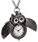 JEWEDECO 1stück Retro Eulen-taschenuhr Kreative Vintage Uhr Mit Kette Für Damen Und Herren Eulenform Als Für Familie Und Freunde Schwarz