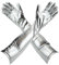 Miunpri Latex Lange Handschuhe für Frauen Männer,51cm/20in Damen Lange Lederhandschuhe Abendhandschuhe für Cosplay Party Clubwear Handschuhe (Silber, Unisex)