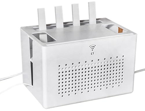 Kabel Organizer Box, abnehmbare Doppelschicht -WiFi -Speicherbox - Kabelspeicherhalter für Zuhause, Schreibtisch, Fernseher, Computer, Kabel