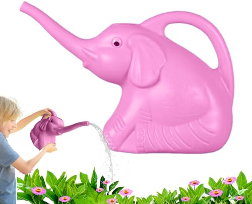 Elefanten-Gießkanne, Niedliche Elefant Gartengießkanne Kinder-Gießkannen aus Kunststoff, Cartoon Tier Gießkessel mit langem Ausguss für Innen und Außen, Haus, Garten Gartengeräte für Kinder11,7x22,5cm